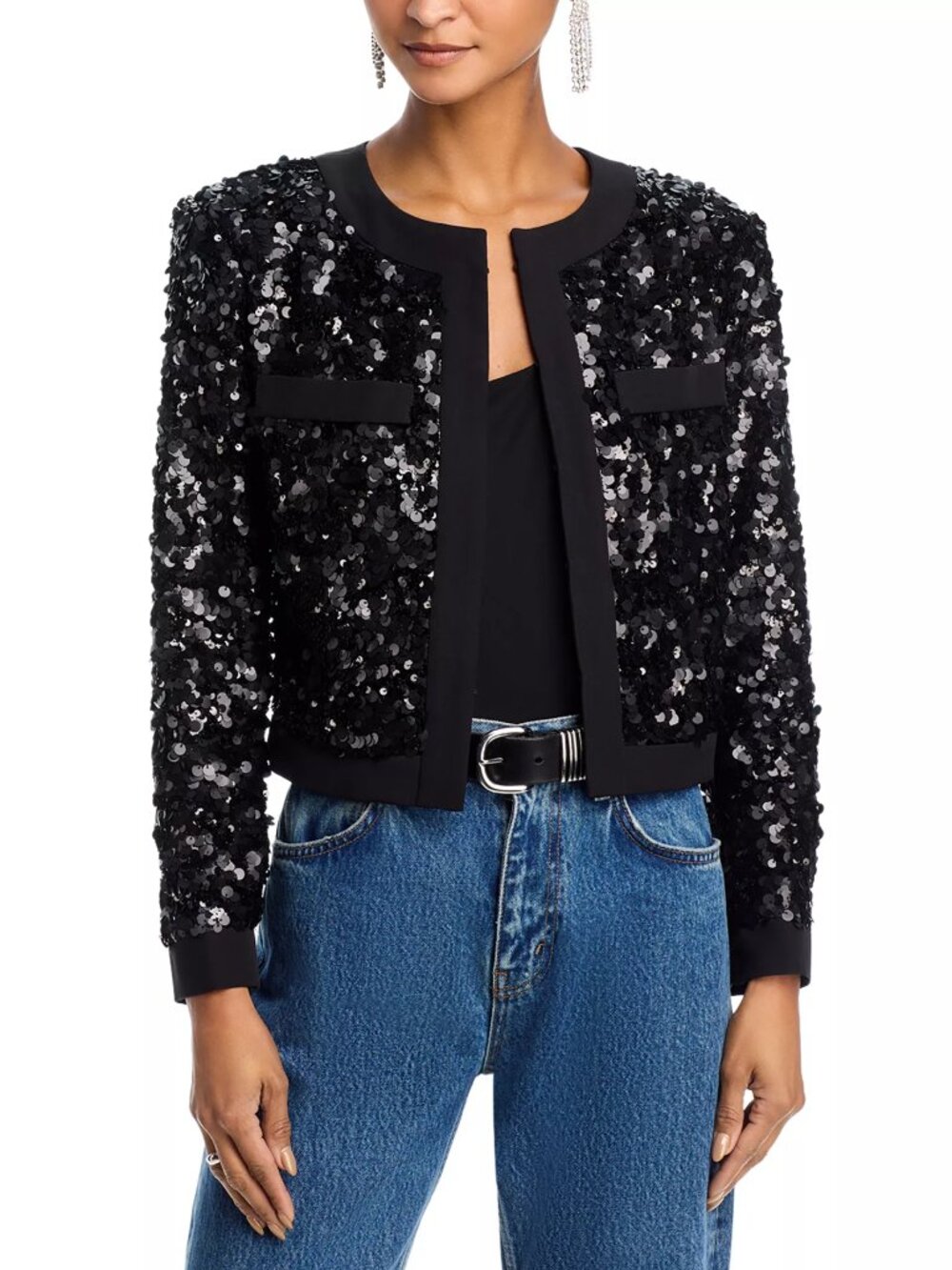 AQUA x Salvatore Rizza Sequin Four Pocket Blazer - Exclusive